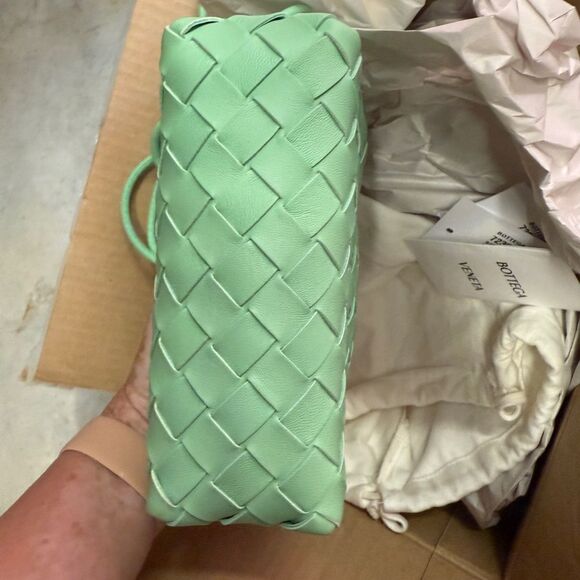 Bottega Veneta Mini Loop Camera Woven Bag in Mint Green NWT - Picture 6 of 7